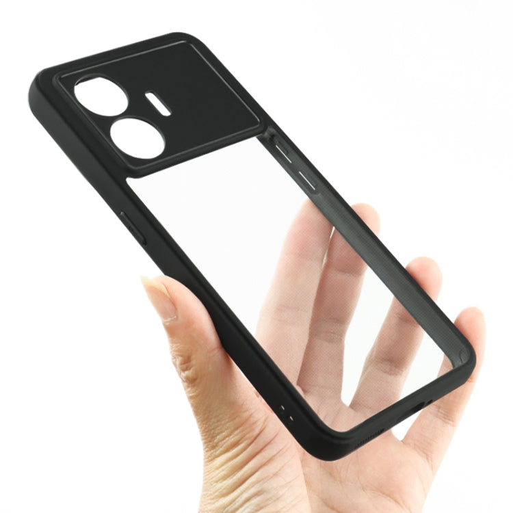 For Realme GT Neo5 SE Frosted TPU + Transparent PC Phone Case(Black)