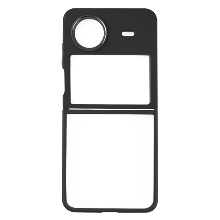 For vivo X Flip Frosted TPU + Transparent PC Phone Case(Black)