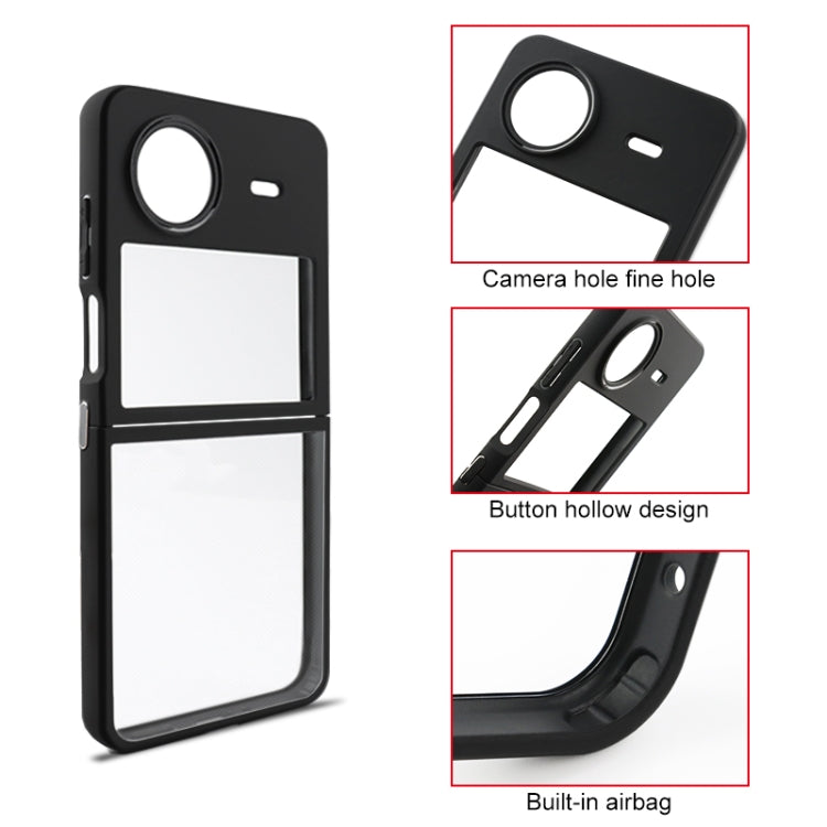 For vivo X Flip Frosted TPU + Transparent PC Phone Case(Black)