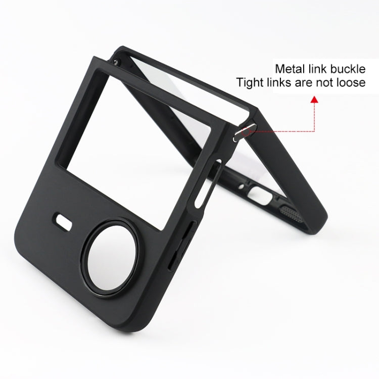 For vivo X Flip Frosted TPU + Transparent PC Phone Case(Black)