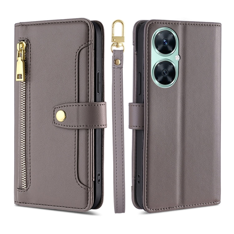 For Huawei Enjoy 60 Pro / nova 11i Lite Sheep Texture Cross-body Zipper Wallet Leather Phone Case