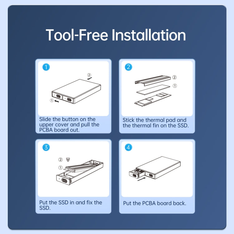 ORICO AM2C3-2N Dual-bay M.2 NVME + NVME SSD Enclosure(Grey)