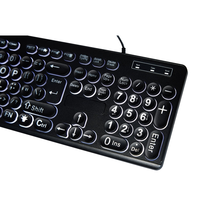 MC-K315 104 Keys Large Characters Blacklit Wired Keyboard(Black)