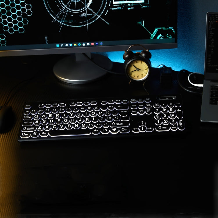 MC-K315 104 Keys Large Characters Blacklit Wired Keyboard(Black)