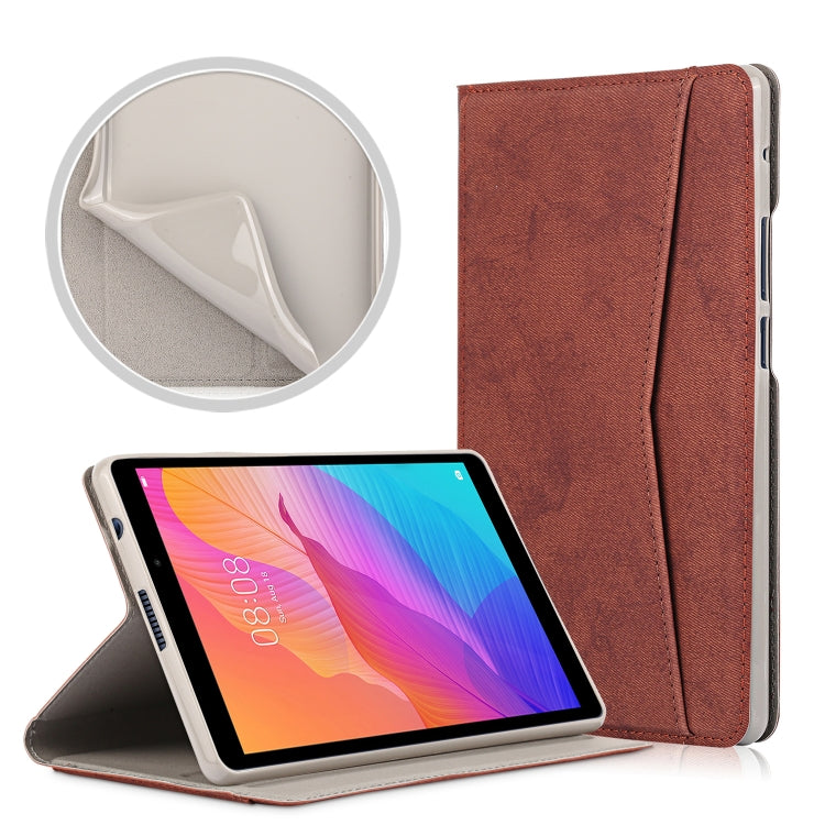 For Huawei MatePad T8 Marble Cloth Texture Horizontal Flip Leather Case with Card Slot & Holder