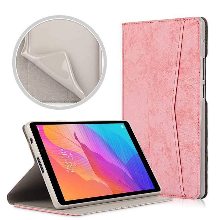 For Huawei MatePad T8 Marble Cloth Texture Horizontal Flip Leather Case with Card Slot & Holder