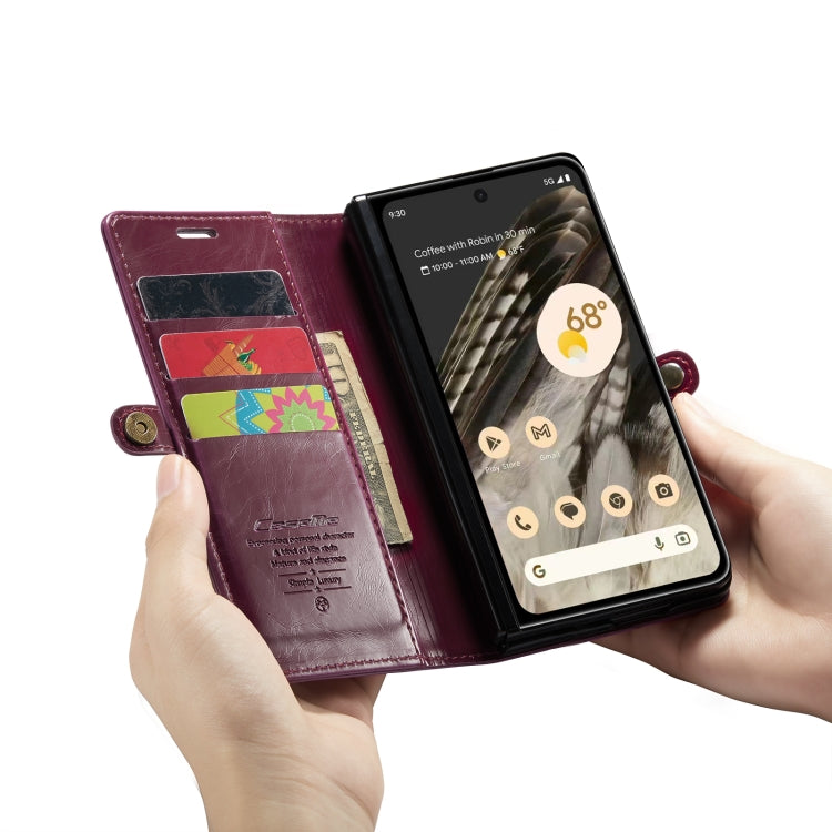 For Google Pixel Fold CaseMe 003 Crazy Horse Texture Leather Phone Case