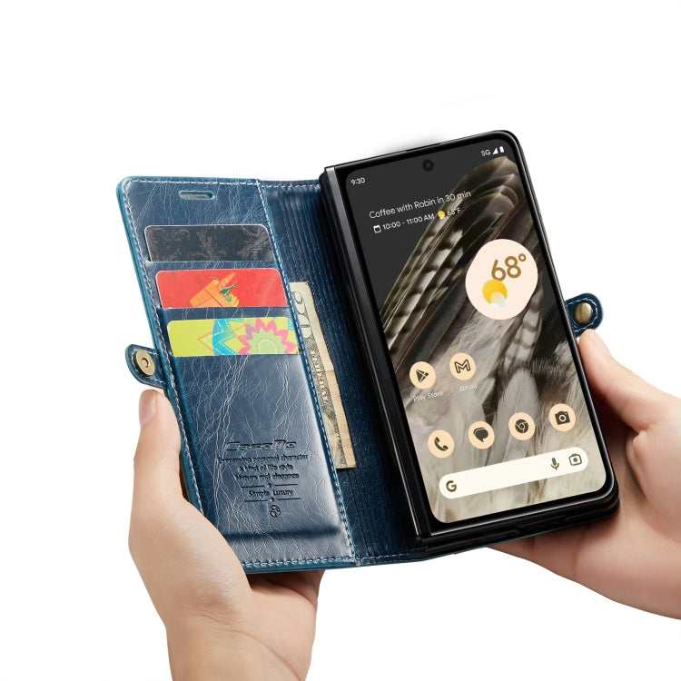 For Google Pixel Fold CaseMe 003 Crazy Horse Texture Leather Phone Case