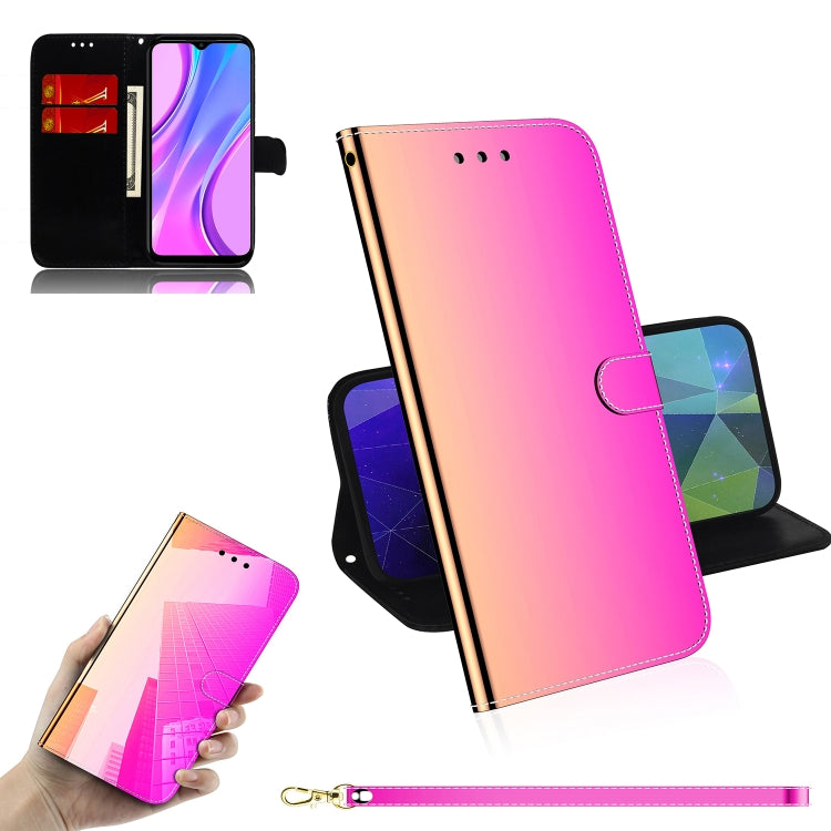 For Xiaomi Redmi 9 Lmitated Mirror Surface Horizontal Flip Leather Case with Holder & Card Slots & Wallet & Lanyard