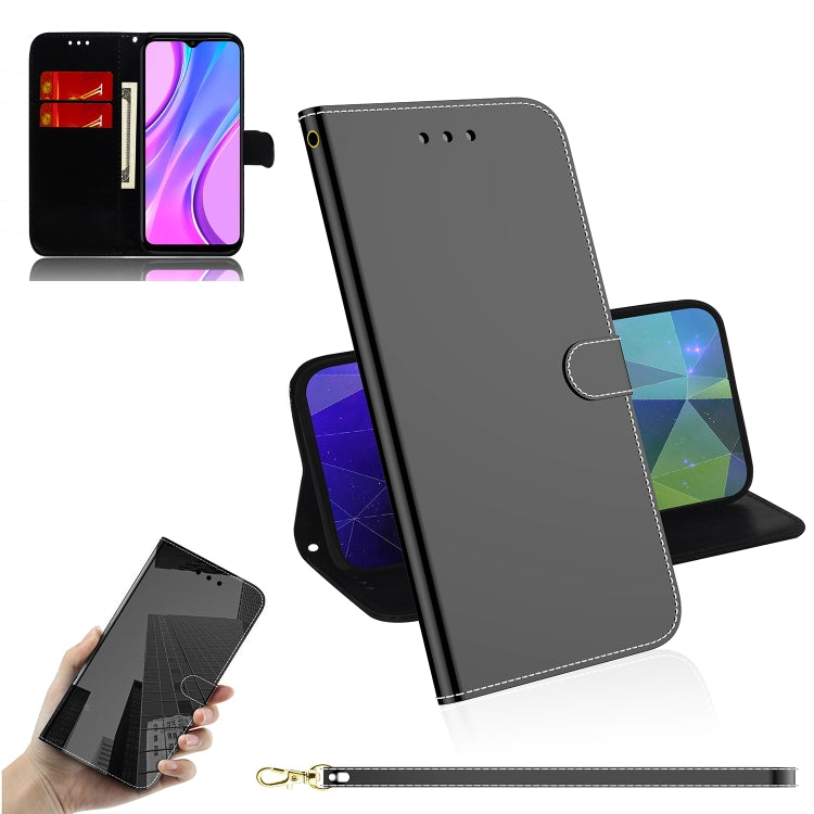 For Xiaomi Redmi 9 Lmitated Mirror Surface Horizontal Flip Leather Case with Holder & Card Slots & Wallet & Lanyard