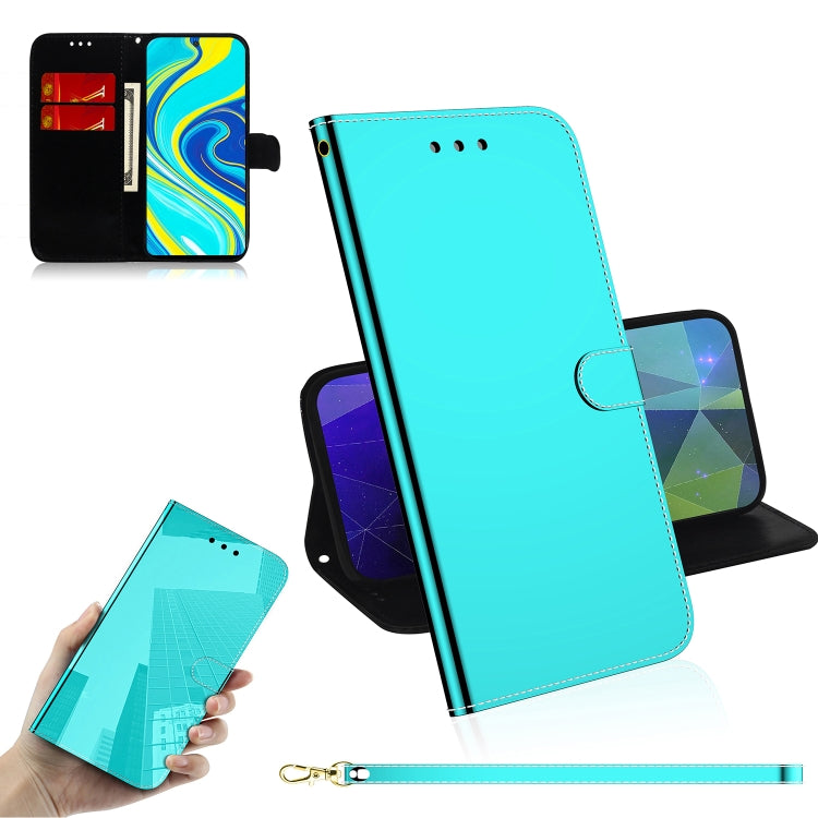 For Xiaomi Redmi Note 9 Pro Lmitated Mirror Surface Horizontal Flip Leather Case with Holder & Card Slots & Wallet & Lanyard