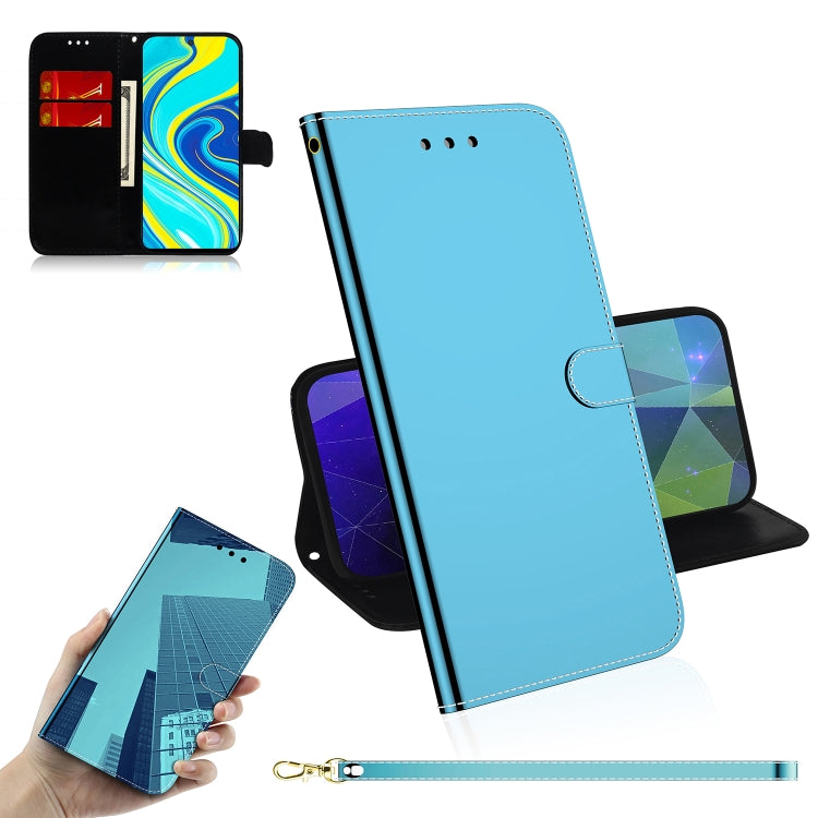 For Xiaomi Redmi Note 9 Pro Lmitated Mirror Surface Horizontal Flip Leather Case with Holder & Card Slots & Wallet & Lanyard