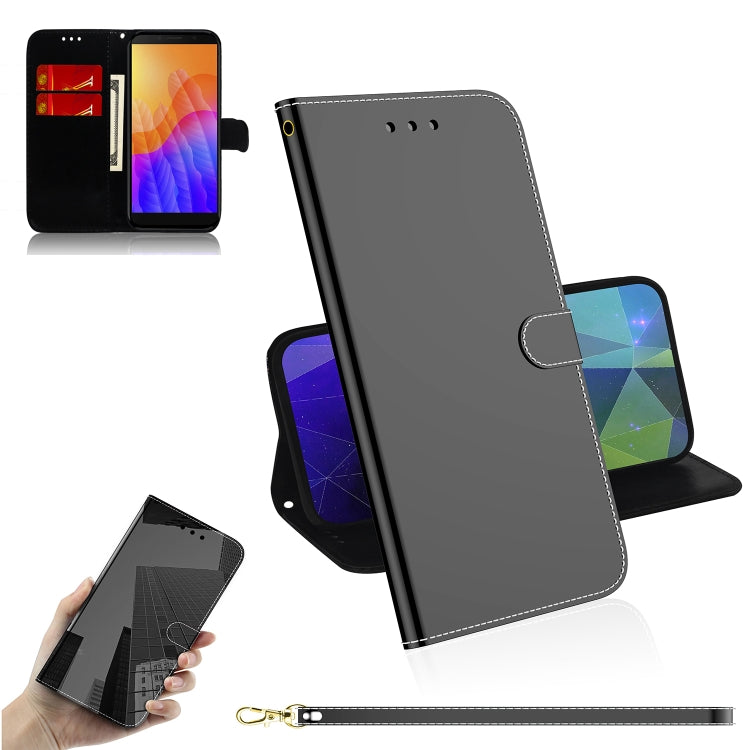 For Huawei Y5p Lmitated Mirror Surface Horizontal Flip Leather Case with Holder & Card Slots & Wallet & Lanyard