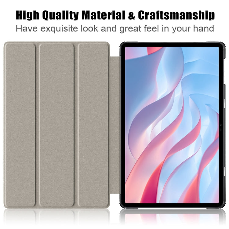 For Honor Pad X9 / X8 Pro 11.5 Custer Pure Color 3-Fold Holder Leather Tablet Case