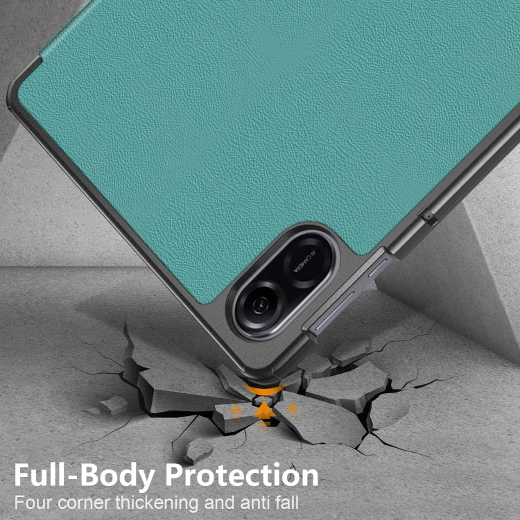 For Honor Pad X9 / X8 Pro 11.5 Custer Pure Color 3-Fold Holder Leather Tablet Case