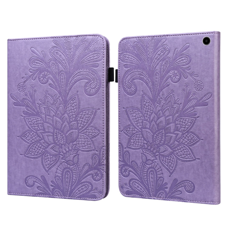 For Amazon Fire Max 11 Lace Flower Embossing Pattern Leather Tablet Case