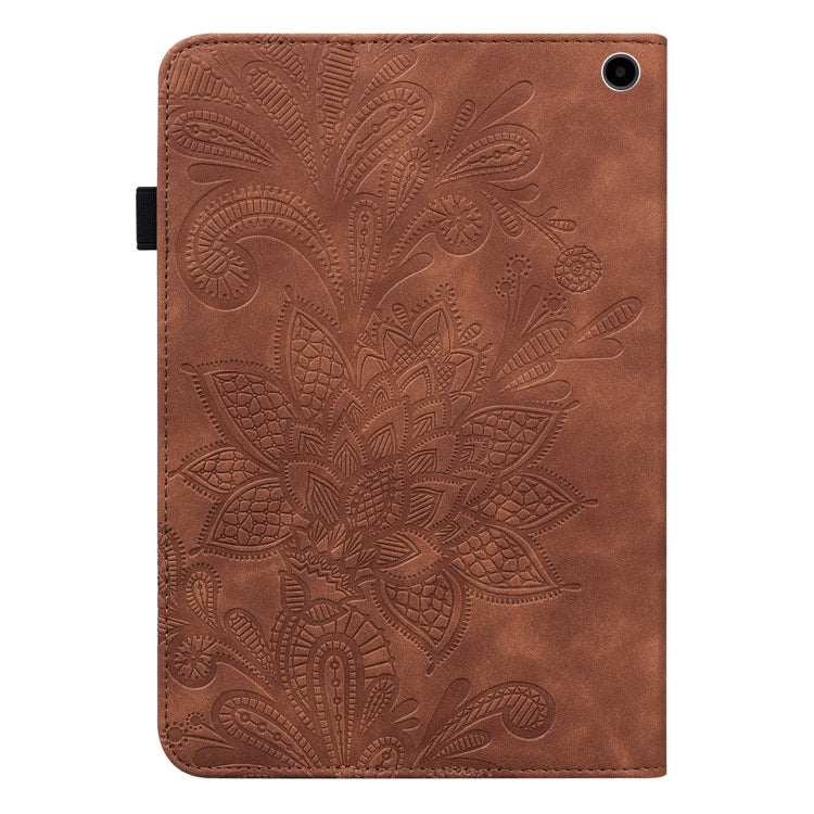 For Amazon Fire Max 11 Lace Flower Embossing Pattern Leather Tablet Case