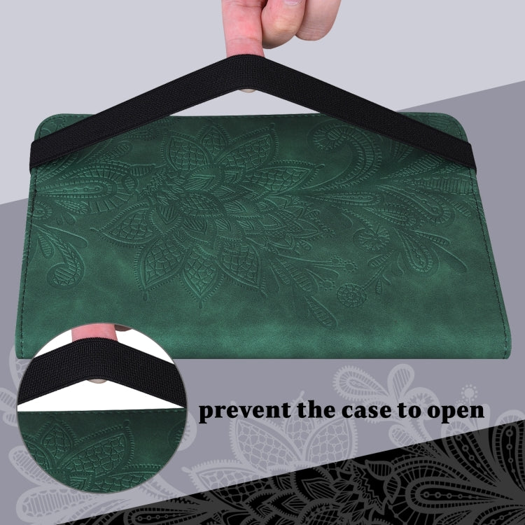 For Amazon Fire Max 11 Lace Flower Embossing Pattern Leather Tablet Case