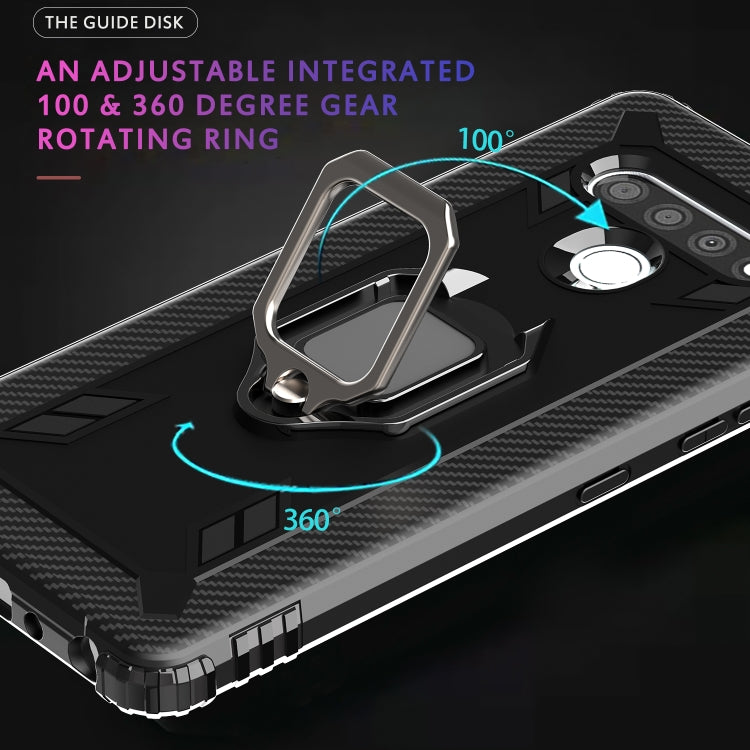 For LG Stylo 6 Carbon Fiber Protective Case with 360 Degree Rotating Ring Holder