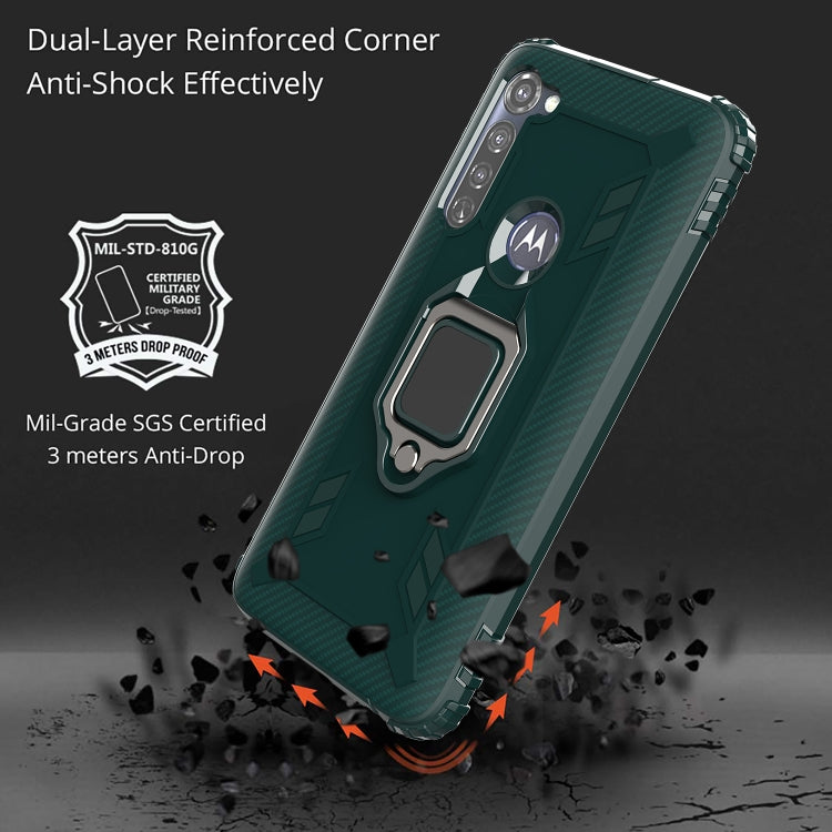 For Motorola Moto G Stylus Carbon Fiber Protective Case with 360 Degree Rotating Ring Holder