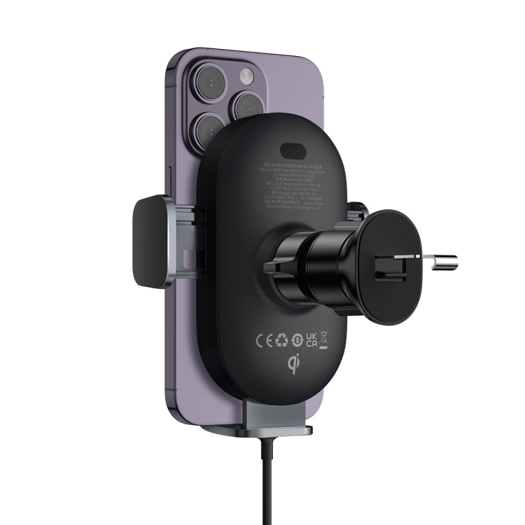 Baseus LightChaser 15W Wireless Charging Electric Air Outlet Car Mount(Black)