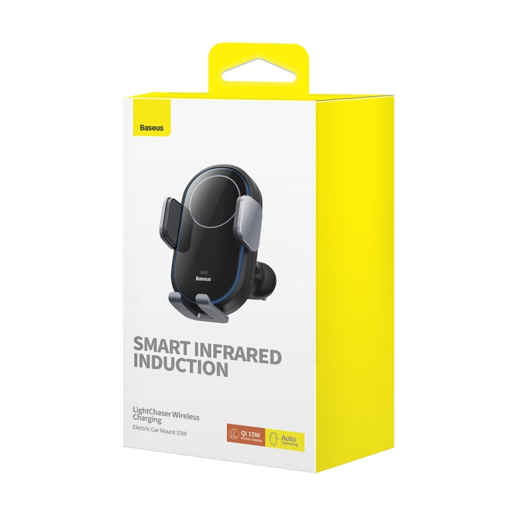 Baseus LightChaser 15W Wireless Charging Electric Air Outlet Car Mount(Black)