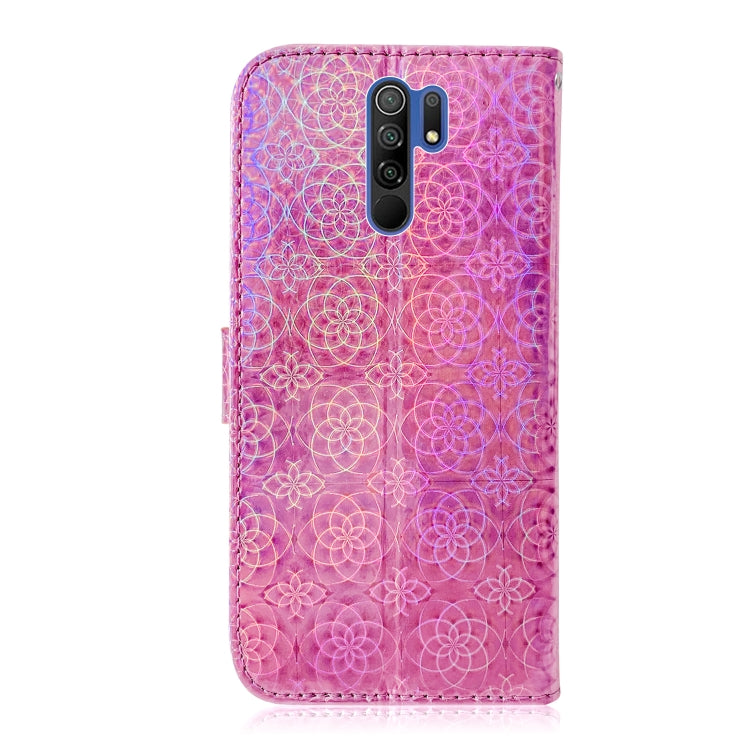 For Xiaomi Redmi 9 Solid Color Colorful Magnetic Buckle Horizontal Flip PU Leather Case with Holder & Card Slots & Wallet & Lanyard