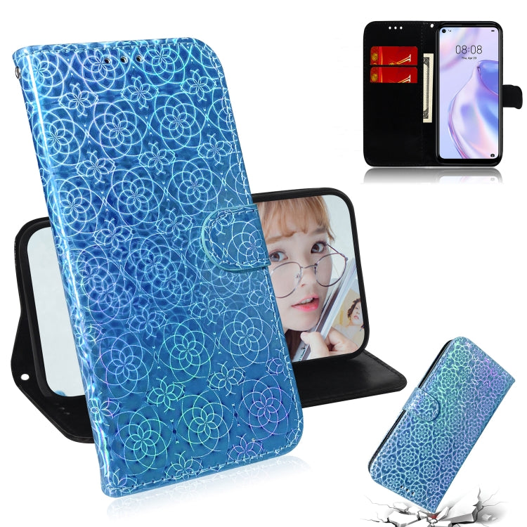 For Huawei P40 lite 5G Solid Color Colorful Magnetic Buckle Horizontal Flip PU Leather Case with Holder & Card Slots & Wallet & Lanyard