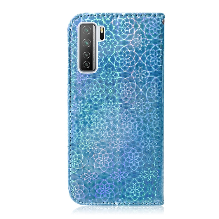 For Huawei P40 lite 5G Solid Color Colorful Magnetic Buckle Horizontal Flip PU Leather Case with Holder & Card Slots & Wallet & Lanyard