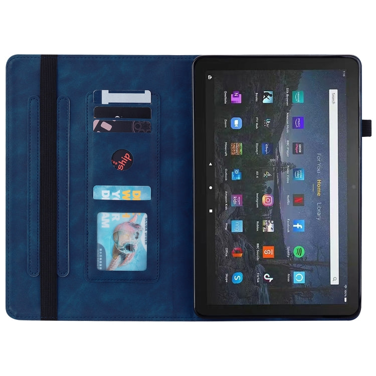 For Amazon Fire Max 11 Skin Feel Solid Color Zipper Leather Tablet Case