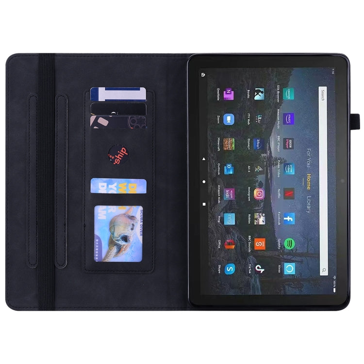 For Amazon Fire Max 11 Skin Feel Solid Color Zipper Leather Tablet Case