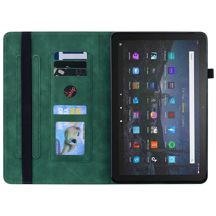 For Amazon Fire Max 11 Skin Feel Solid Color Zipper Leather Tablet Case