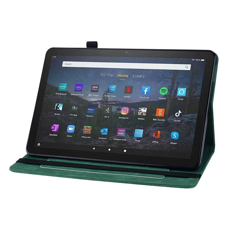 For Amazon Fire Max 11 Skin Feel Solid Color Zipper Leather Tablet Case