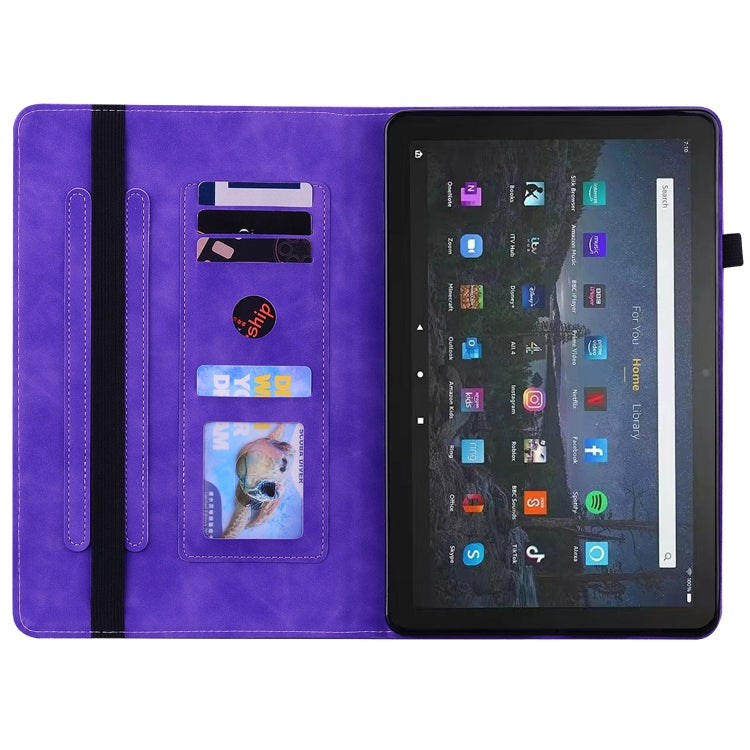 For Amazon Fire Max 11 Skin Feel Solid Color Zipper Leather Tablet Case