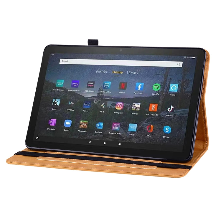 For Amazon Fire Max 11 Skin Feel Solid Color Zipper Leather Tablet Case