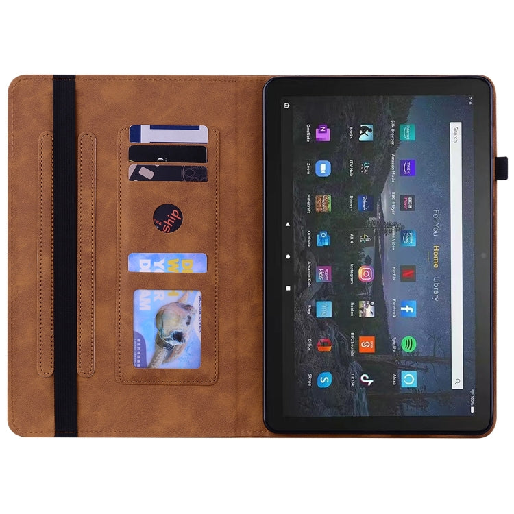 For Amazon Fire Max 11 Skin Feel Solid Color Zipper Leather Tablet Case