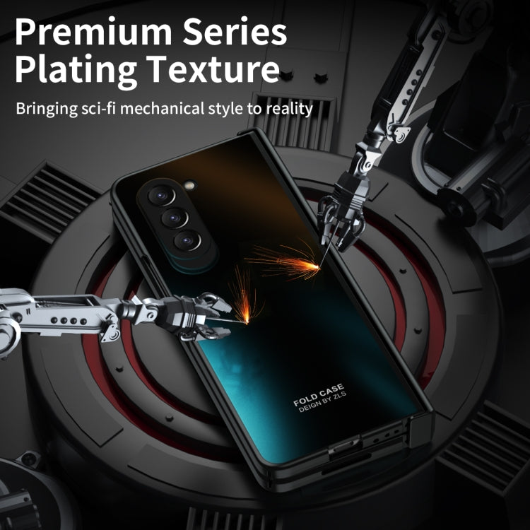 For Samsung Galaxy Z Fold5 Integrated Electroplating Folding All-inclusive Phone Case