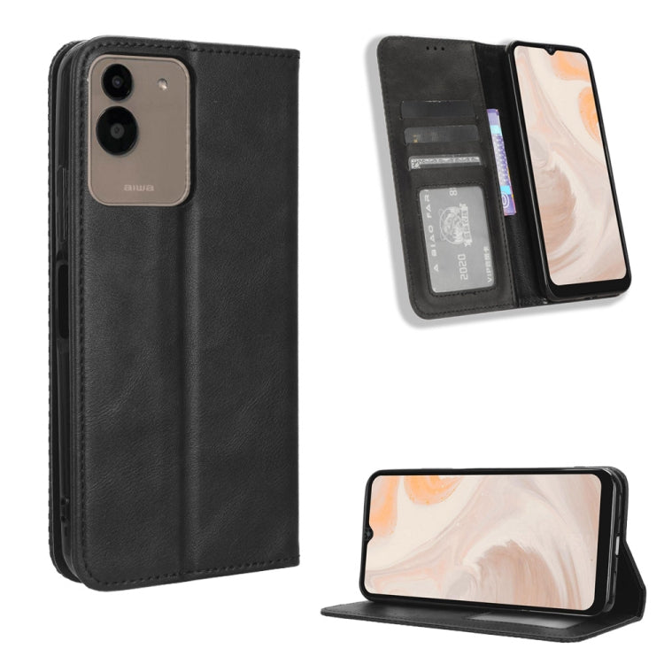 For Aiwa Phone B-2 JA3-SMP0602 Magnetic Buckle Retro Texture Leather Phone Case