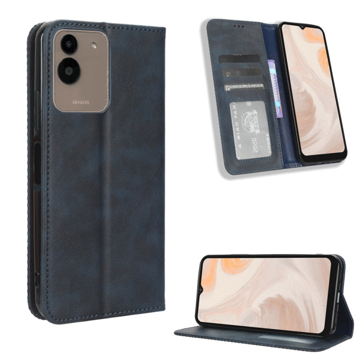For Aiwa Phone B-2 JA3-SMP0602 Magnetic Buckle Retro Texture Leather Phone Case
