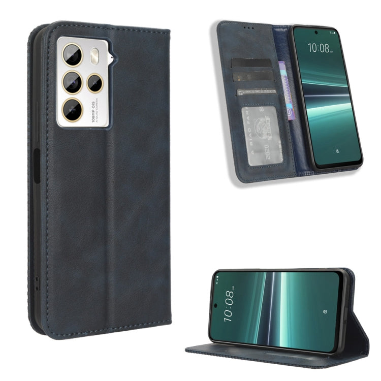 For HTC U23 / U23 Pro Magnetic Buckle Retro Texture Leather Phone Case