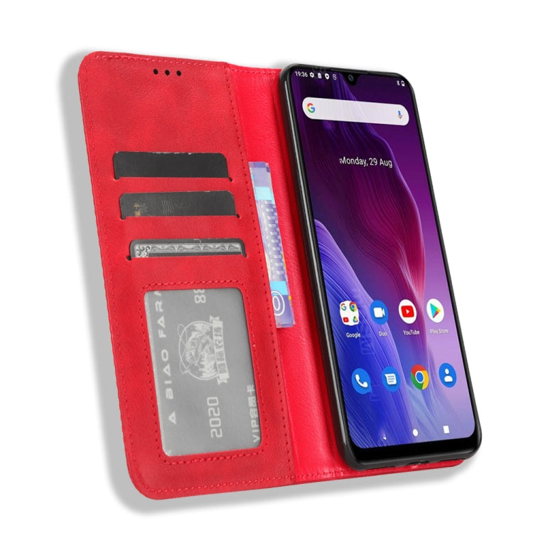 For Cubot P60 Magnetic Buckle Retro Texture Leather Phone Case