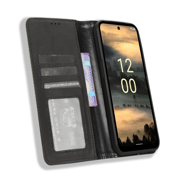 For Nokia XR21 Magnetic Buckle Retro Texture Leather Phone Case