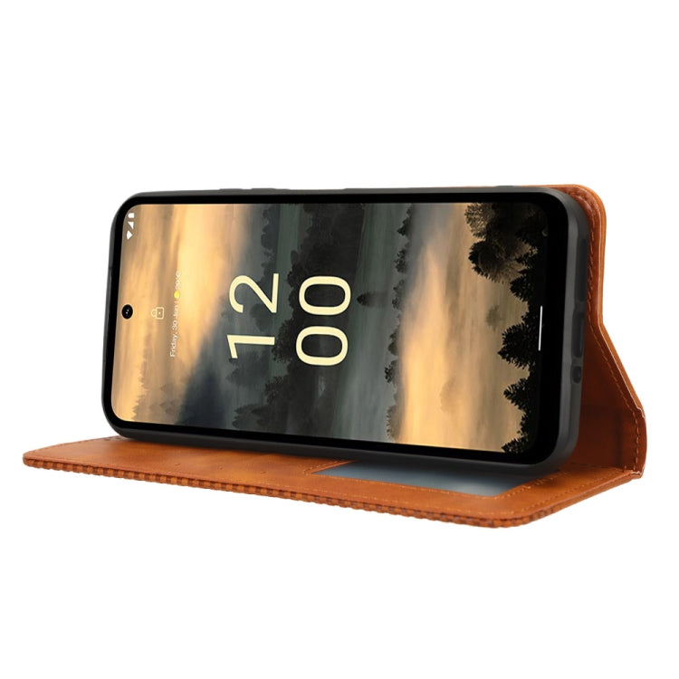 For Nokia XR21 Magnetic Buckle Retro Texture Leather Phone Case