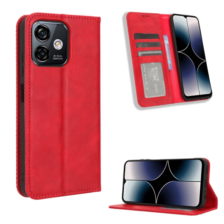 For Ulefone Note 16 Pro Magnetic Buckle Retro Texture Leather Phone Case
