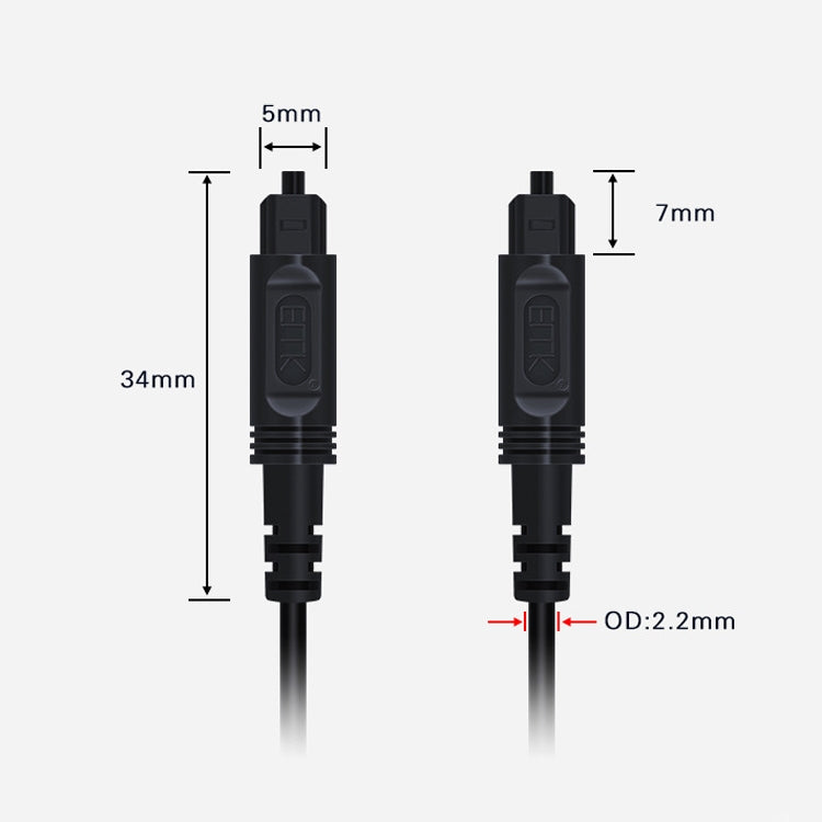 25m EMK OD2.2mm Digital Audio Optical Fiber Cable Plastic Speaker Balance Cable