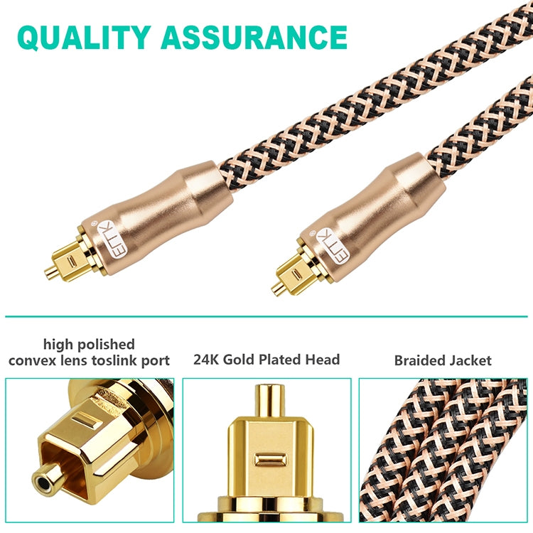 2m EMK OD6.0mm Gold-plated TV Digital Audio Optical Fiber Connecting Cable
