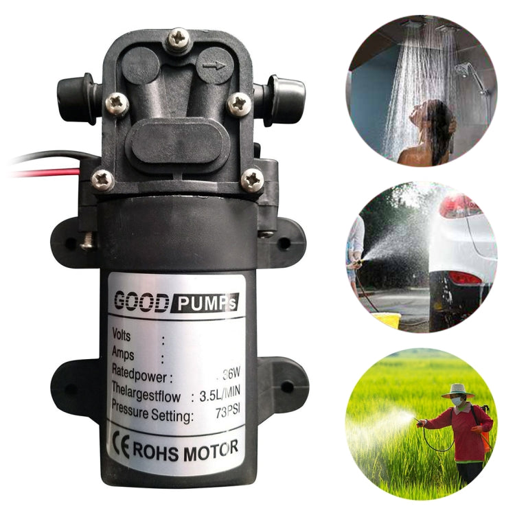 Automotive / Agricultural Electric Sprayer Pump Miniature High Voltage DC Diaphragm Pump Single Thread, Voltage:24V