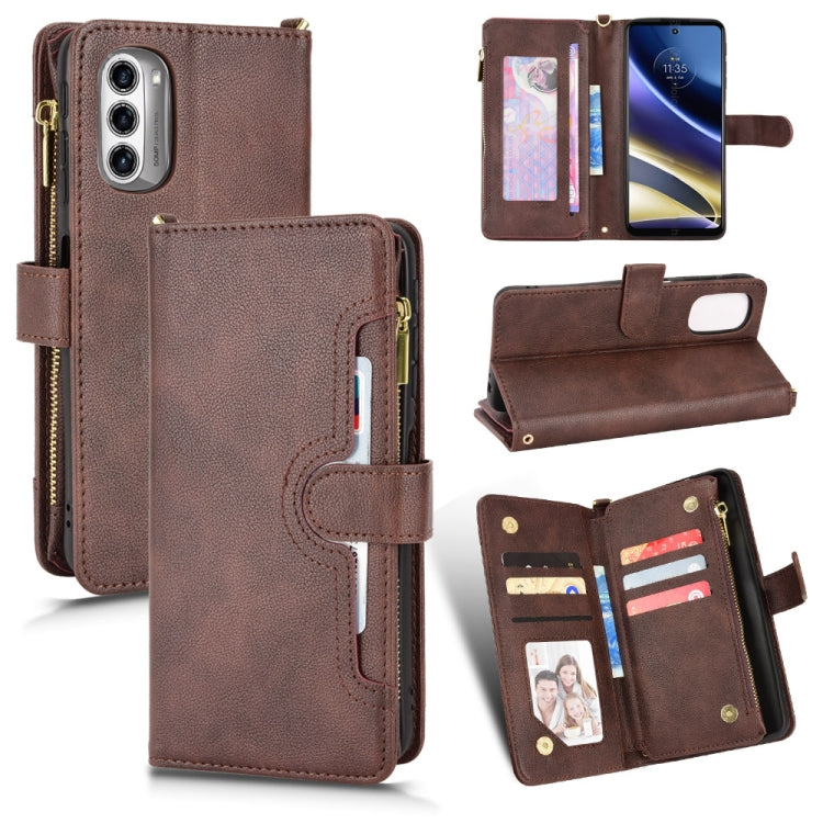 For Motorola Moto G52J 5G Litchi Texture Zipper Leather Phone Case