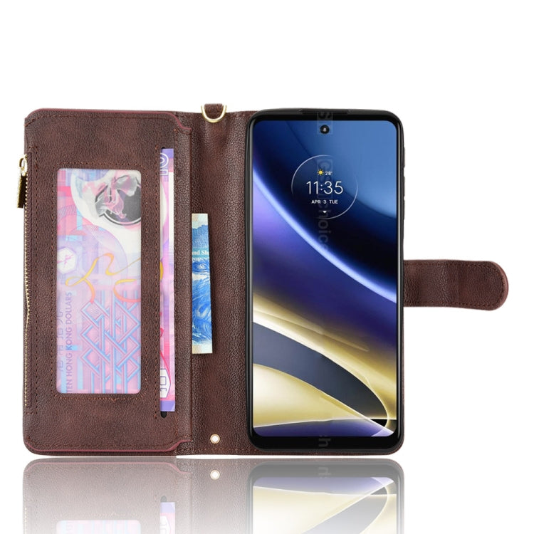 For Motorola Moto G52J 5G Litchi Texture Zipper Leather Phone Case