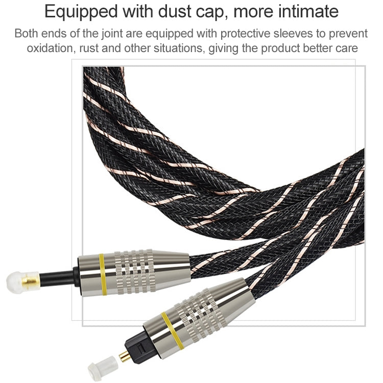 2m EMK OD6.0mm Square Port to Round Port Set-top Box Digital Audio Optical Fiber Connecting Cable